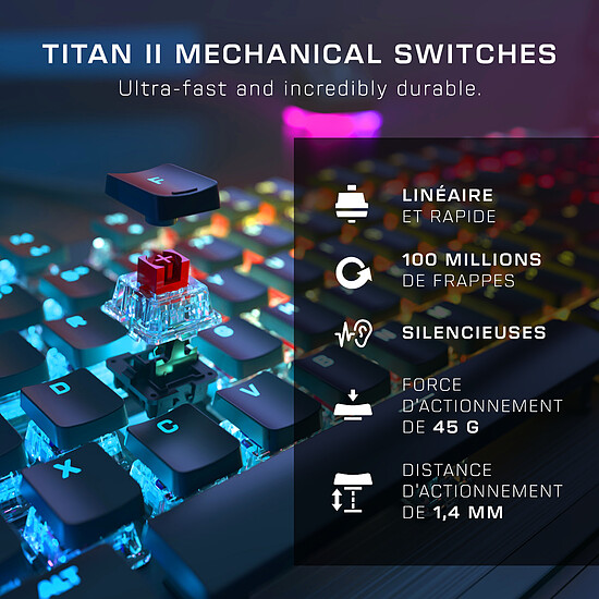 Clavier PC Turtle Beach Vulcan II Linear - Titan II Red - Noir - Autre vue