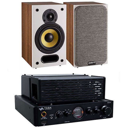 Mini-chaine Taga Harmony HTA-25B Noir + Davis Acoustics Ariane 1 Noyer - Autre vue