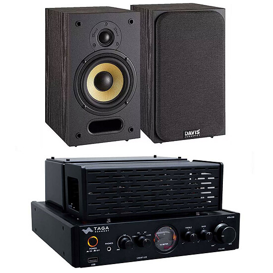 Mini-chaine Taga Harmony HTA-25B Noir + Davis Acoustics Ariane 1 Noir