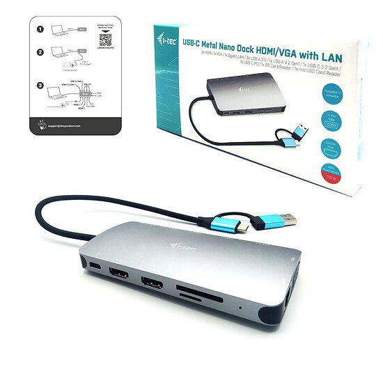 Station d'accueil PC portable i-tec USB-C/Thunderbolt 4 Travel Nano Dock Station 4K HDMI LAN + Power Delivery 100W - Autre vue