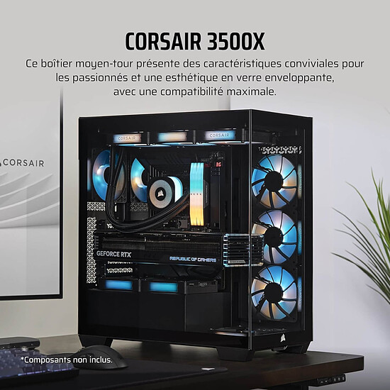 Boîtier PC Corsair 3500X - Noir - Autre vue
