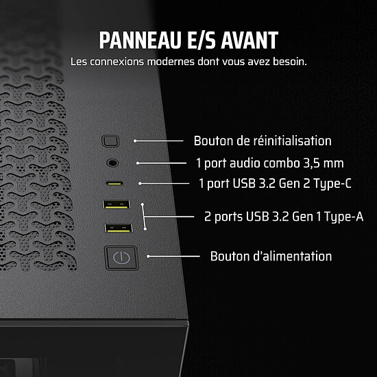 Boîtier PC Corsair 3500X - Noir - Autre vue