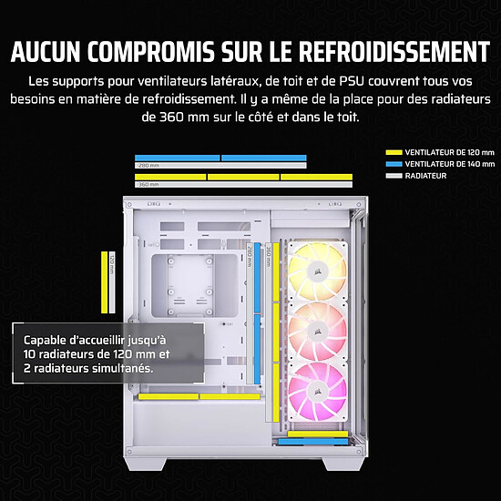 Boîtier PC Corsair 3500X ARGB - Blanc - Occasion - Autre vue