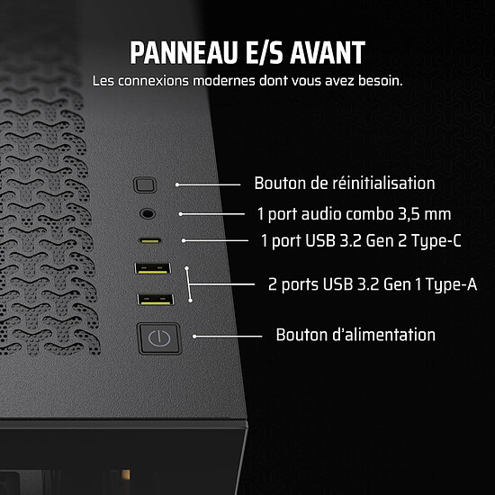 Boîtier PC Corsair 3500X iCUE LINK ARGB - Noir - Autre vue
