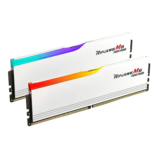 Mémoire RAM G.Skill Ripjaws M5 Neo RGB White - 2 x 16 Go (32 Go) - DDR5 6000 MHz - CL36 - Autre vue