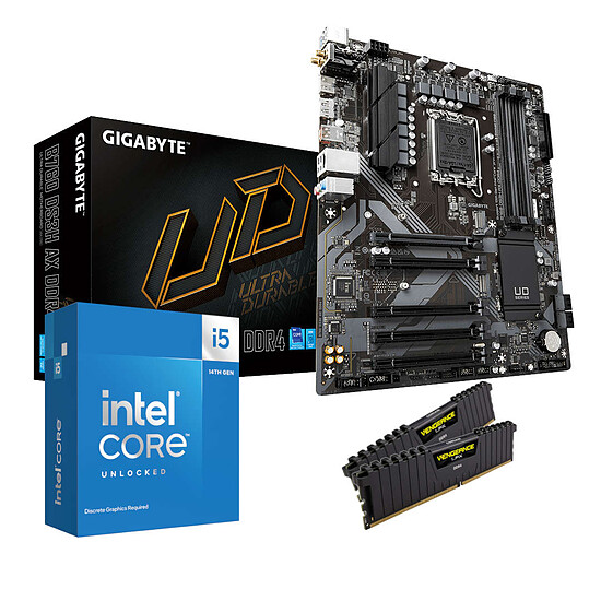 Intel Core i5-14600KF + Gigabyte B760 + RAM 32 Go DDR4