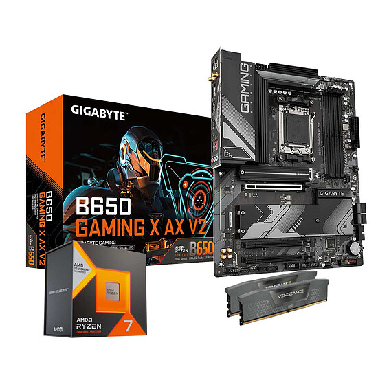 AMD Ryzen 7 7800X3D + Gigabyte B650 + RAM 32 Go DDR5