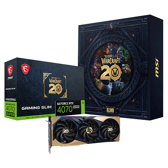 Carte graphique MSI GeForce RTX 4070 SUPER 12G GAMING SLIM World of Warcraft EDITION