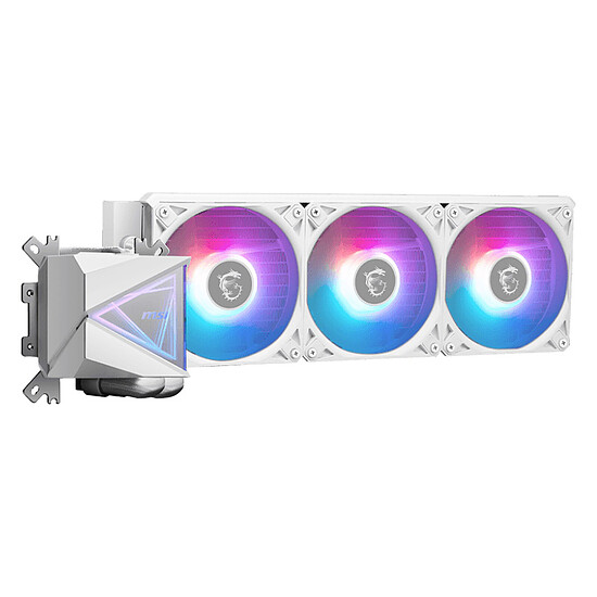 Watercooling AIO MSI MAG CORELIQUID I360 - Blanc + Offset Kit LGA1851 - Autre vue