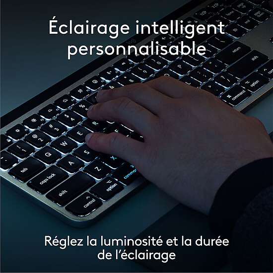 Clavier PC Logitech MX Keys S for Mac - Gris Pâle - Autre vue