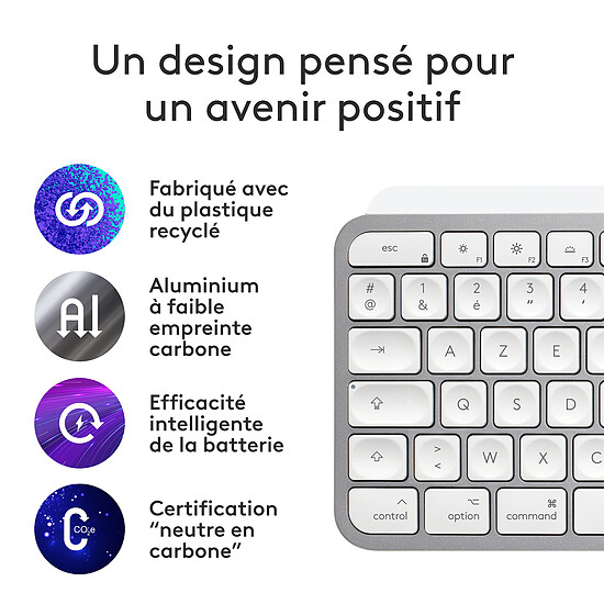 Clavier PC Logitech MX Keys S for Mac - Gris Pâle - Autre vue