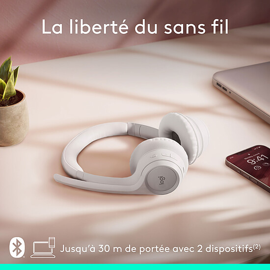Casque micro Logitech Zone 300 - Blanc - Autre vue