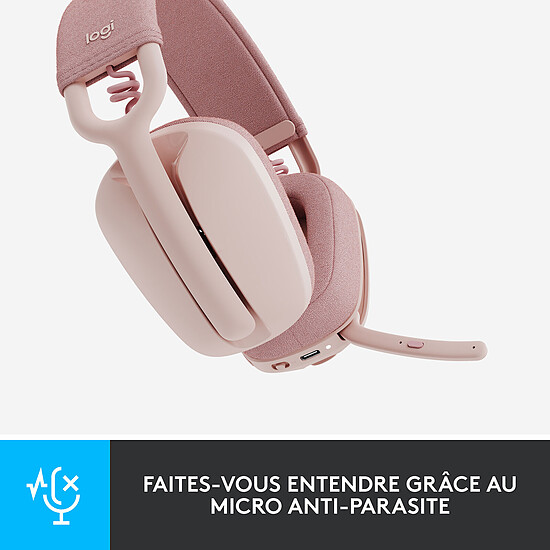 Casque micro Logitech Zone Vibe 100 - Rose - Autre vue