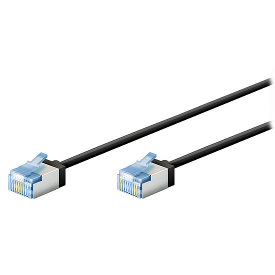 Câble RJ45 Goobay Câble RJ45 Slim Cat 6a U/FTP  - 15 m - Noir - Autre vue