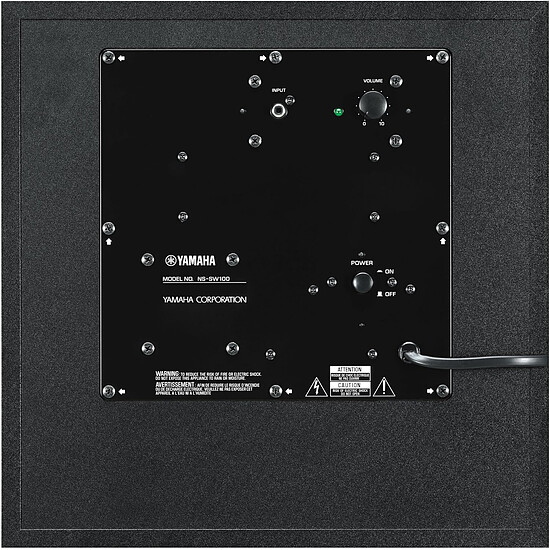 Subwoofer / Caisson de basses Yamaha NS-SW100 - Noir - Autre vue