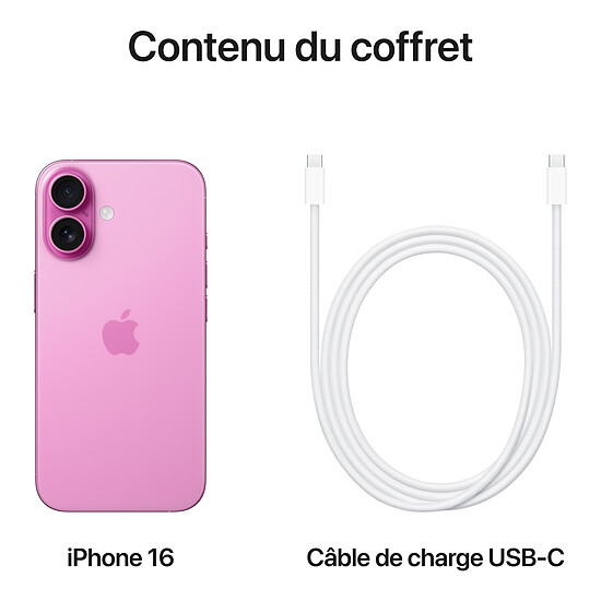 Smartphone reconditionné Apple iPhone 16 Rose - 256 Go · Reconditionné - Autre vue