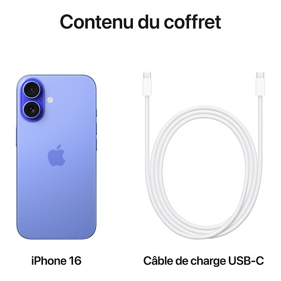 Smartphone reconditionné Apple iPhone 16 Outremer - 128 Go · Reconditionné - Autre vue