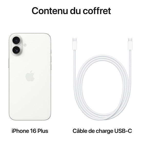 Smartphone reconditionné Apple iPhone 16 Plus Blanc - 512 Go · Reconditionné - Autre vue