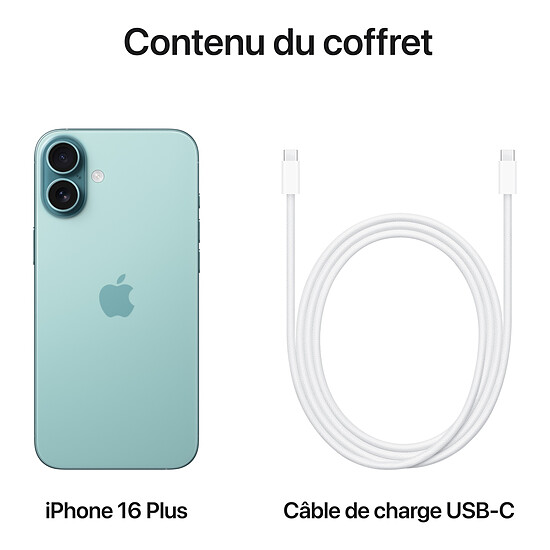 Smartphone reconditionné Apple iPhone 16 Plus Sarcelle - 256 Go · Reconditionné - Autre vue