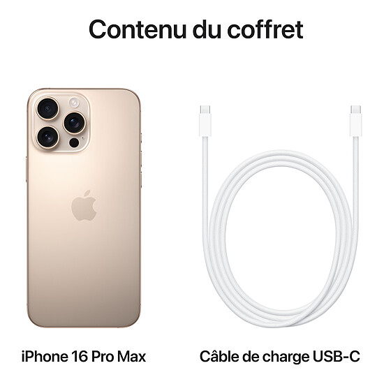 Smartphone reconditionné Apple iPhone 16 Pro Max (Titane sable) - 1 To · Reconditionné - Autre vue