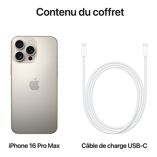Smartphone reconditionné Apple iPhone 16 Pro Max (Titane naturel) - 1 To · Reconditionné - Autre vue