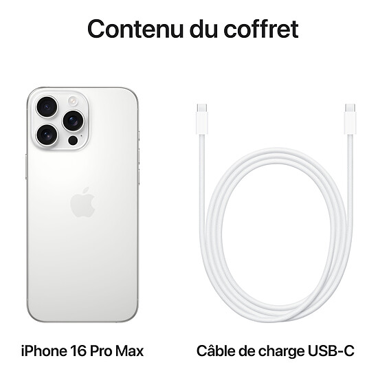 Smartphone reconditionné Apple iPhone 16 Pro Max (Titane blanc) - 1 To · Reconditionné - Autre vue
