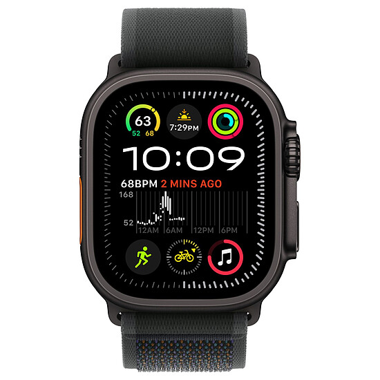 Montre connectée Apple Watch Ultra 2 GPS + Cellular 49 mm - Titane Noir - Bracelet Trail Noir S/M  - Autre vue