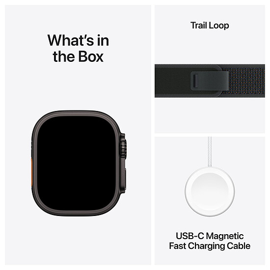 Montre connectée Apple Watch Ultra 2 GPS + Cellular 49 mm - Titane Noir - Bracelet Trail Noir S/M  - Autre vue
