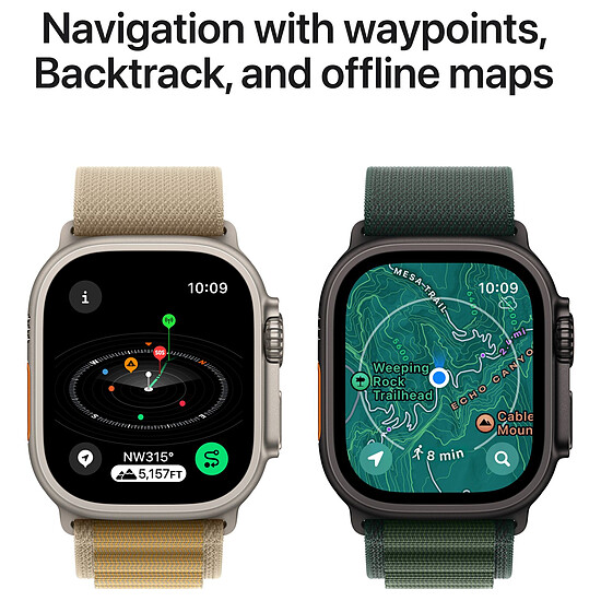 Montre connectée Apple Watch Ultra 2 GPS + Cellular 49 mm - Titane Naturel - Bracelet Océan Marine - Autre vue