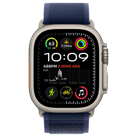 Montre connectée Apple Watch Ultra 2 GPS + Cellular 49 mm - Titane Naturel - Bracelet Trail Bleu S/M - Autre vue