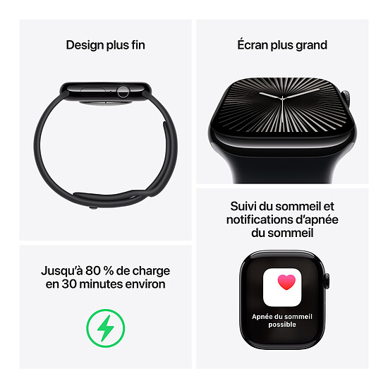 Montre connectée Apple Watch Series 10 GPS - Aluminium Rose Or - Bracelet Sport Rose Tendre - 42 mm - Taille S/M - Autre vue