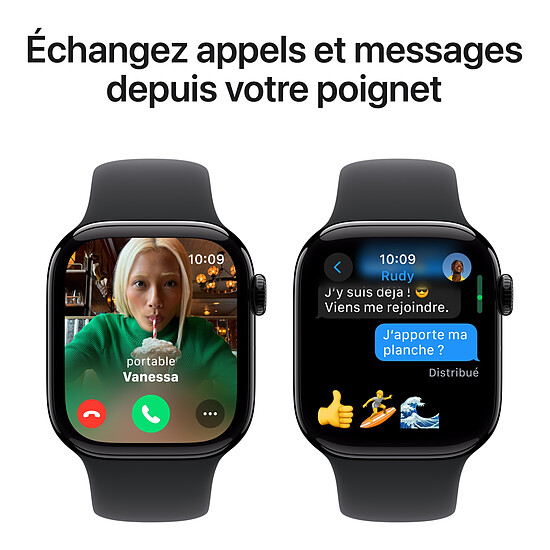 Montre connectée Apple Watch Series 10 GPS - Aluminium Rose Or - Bracelet Sport Rose Tendre - 42 mm - Taille S/M - Autre vue