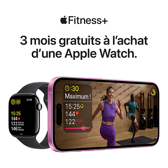 Montre connectée Apple Watch Series 10 GPS - Aluminium Rose Or - Bracelet Sport Rose Tendre - 42 mm - Taille S/M - Autre vue