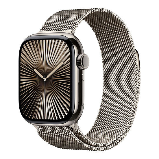 Montre connectée Apple Watch Series 10 GPS  + Cellular - Titane Naturel - Bracelet Milanais - 42 mm - Autre vue