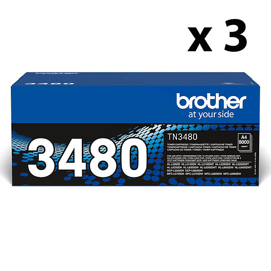 Toner Brother TN-3480 - Noir x3 - Autre vue