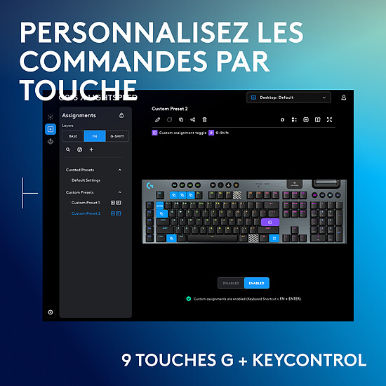 Clavier PC Logitech G G915 X Lightspeed - GL Clicky - Noir - Autre vue