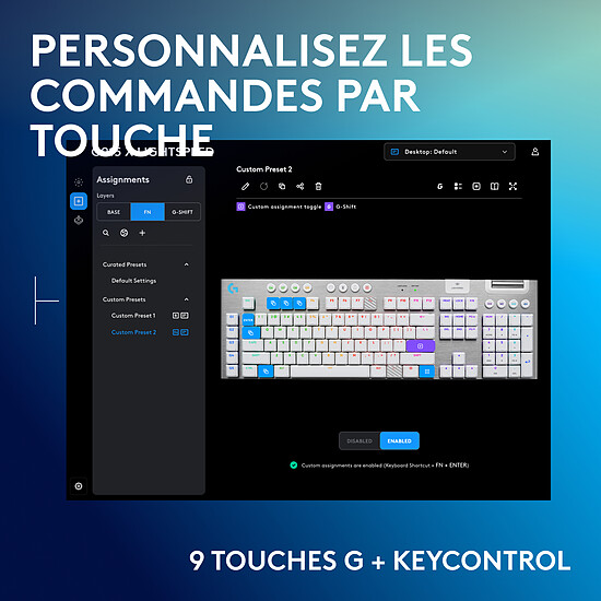 Clavier PC Logitech G G915 X Lightspeed - GL Tactile - Blanc - Autre vue