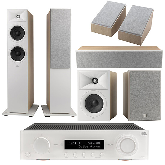 Ensemble Home-Cinéma JBL MA710 Blanc + JBL Pack Stage V2 260F Latte 5.0.2 Atmos - Autre vue