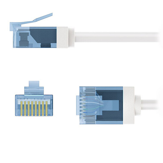 Câble RJ45 Goobay Câble RJ45 Slim Cat 6a U/UTP - 10 m - Blanc - Autre vue