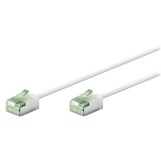 Câble RJ45 Goobay Câble RJ45 Slim Cat 8.1 U/FTP - 1 m - Blanc - Autre vue