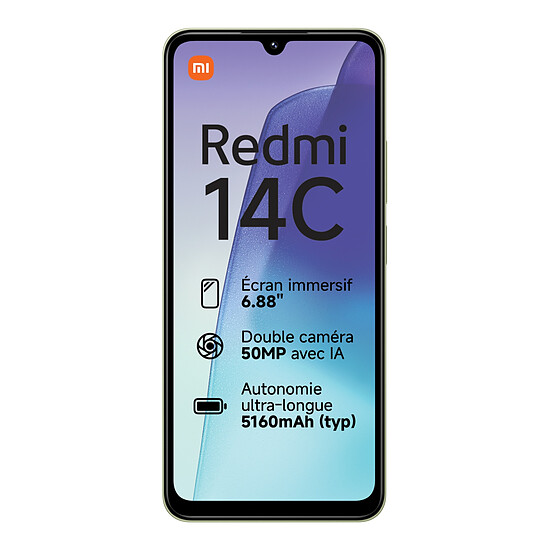 Smartphone reconditionné Xiaomi Redmi 14C (Vert) - 256 Go · Reconditionné - Autre vue