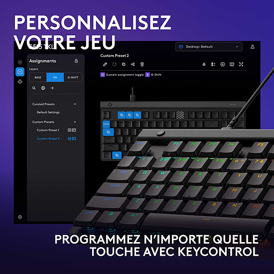 Clavier PC Logitech G G515 TKL - GL Tactile - Noir - Autre vue
