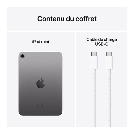 Tablette reconditionnée Apple iPad mini (2024) Wi-Fi - 512 Go - Gris Sidéral · Reconditionné - Autre vue