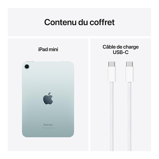 Tablette Apple iPad mini (2024) Wi-Fi + Cellular - 256 Go - Bleu - Autre vue