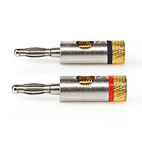 Adaptateur audio Nedis Lot de 2 Connecteurs Banane Plaqué Or Métal/Or - Autre vue