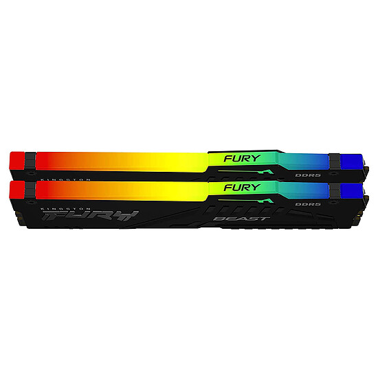 Mémoire RAM Kingston Fury Beast RGB - 2 x 16 Go (32 Go) - DDR5 6000 MHz - CL36 - Autre vue