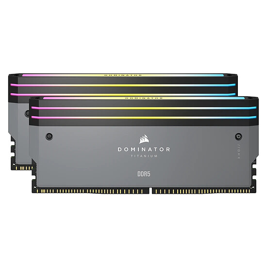 Mémoire RAM Corsair Dominator Titanium RGB DDR5 - Kit d'éclairage Gris - Autre vue