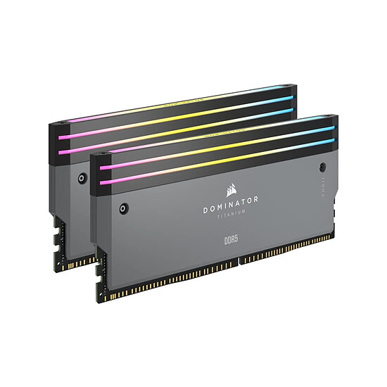 Mémoire RAM Corsair Dominator Titanium RGB DDR5 - Kit d'éclairage Gris - Autre vue