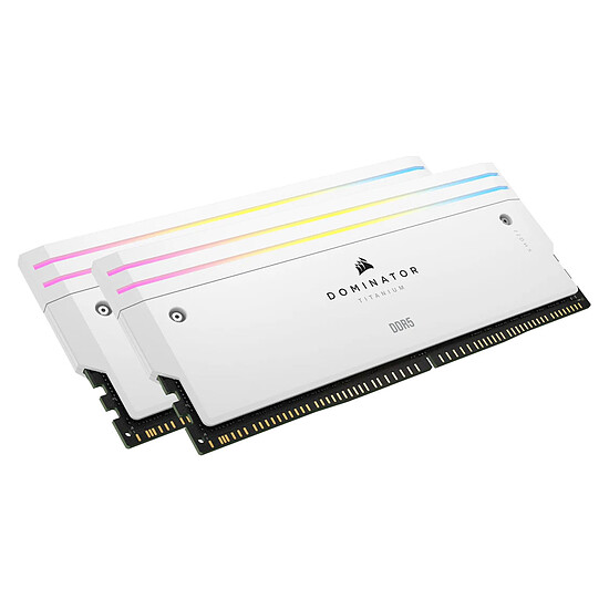 Mémoire RAM Corsair Dominator Titanium RGB DDR5 - Kit d'éclairage Blanc - Autre vue
