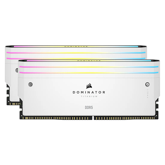 Mémoire RAM Corsair Dominator Titanium RGB DDR5 - Kit d'éclairage Blanc - Autre vue